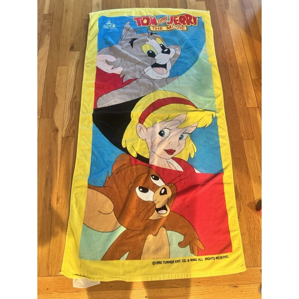 Vintage Tom And Jerry The Movie Promo Beach Pool Towel 1992 Robyn Starling 90s